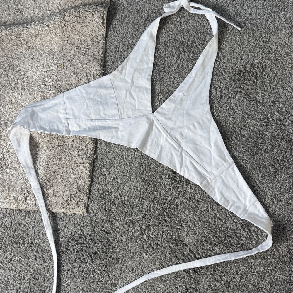 White Halter Crop Top